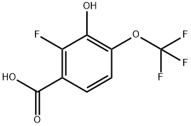 2-Fluoro-3-hydroxy-4-(trifluoromethoxy)benzoic acid 结构式