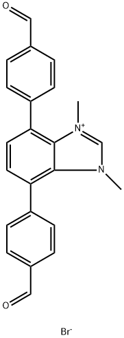 1H-Benzimidazolium, 4,7-bis(4-formylphenyl)-1,3-dimethyl-, bromide (1:1) Structure