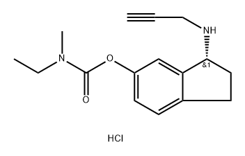 Carbamic acid, ethylmethyl-, (3R)-2,3-dihydro-3-(2-propynylamino)-1H-inden-5-yl ester, monohydrochloride (9CI) Structure