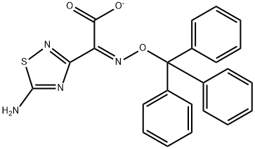 (alphaZ)-5-Amino-alpha-[(triphenylmethoxy)imino]-1,2,4-thiadiazole-3-acetic acid ion(1-) 化学構造式