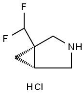 RAC-(1R,5R)-1-(DIFLUOROMETHYL)-3-AZABICYCLO[3.1.0]HEXANE HYDROCHLORIDE, CIS, 2095396-96-4, 结构式
