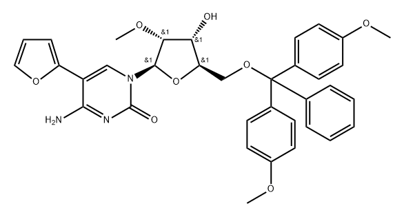 5-Furan-2-yl-2'-O-methyl-5'-O-DMTr-cytidine,2095417-02-8,结构式