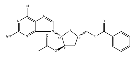 2-Amino-6-chloro-9-(3-deoxy-2-O-acetyl-5-O-benzoyl-beta-D-ribofuanosyl)-9H-purine|化合物 2-AMINO-6-CHLORO-9-(3-DEOXY-2-O-ACETYL-5-O-BENZOYL-BETA-D-RIBOFUANOSYL)-9H-PURINE
