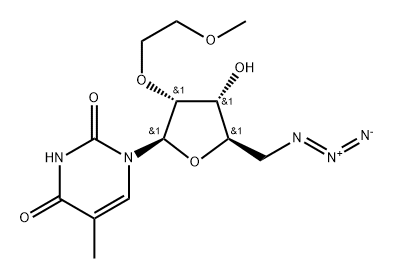 5'-Azido-5'-deoxy-2'-O-(2-methoxyethyl)-5-methyluridine Structure