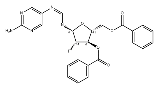 2-AMinopurine -9-beta-D-(3',5'-di-O-benzoyl-2'-deoxy-2'-fluoro)arabinoriboside Structure