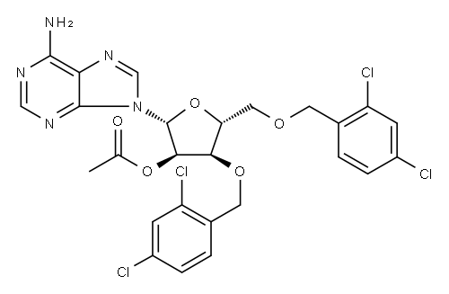 2'-O-Acetyl-3,5-bis-O-(2,4-dichlorobenzyl)adenosine Structure