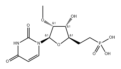 1-[6-Phosphono-2-O-methyl-β-D-ribo-hexofuranosyl]uracil Struktur