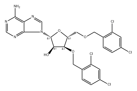 3,5-Bis-O-(2,4-dichlorobenzyl)adenosine Structure
