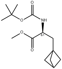 (S)-3-(双环[1.1.1]戊烷-1-基)-2-((叔丁氧基羰基)氨基)丙酸甲酯,2095488-04-1,结构式