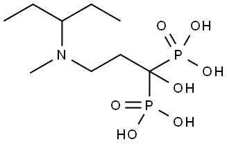 (1-羟基-3-(甲基(戊-3-基)氨基)丙烷-1,1-二基)双(膦酸) 结构式