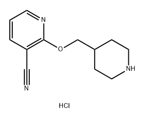 双(2-[(哌啶-4-基)甲氧基]吡啶-3-甲腈)三盐酸盐 结构式