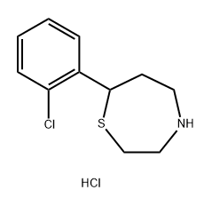 7-(2-氯苯基)-1,4-硫杂环庚烷盐酸盐, 2097936-34-8, 结构式