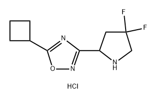 5-环丁基-3-(4,4-二氟吡咯烷-2-基)-1,2,4-噁二唑盐酸盐, 2097936-54-2, 结构式