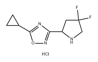 5-环丙基-3-(4,4-二氟吡咯烷-2-基)-1,2,4-噁二唑盐酸盐 结构式