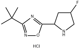 3-叔丁基-5-(4-氟吡咯烷-2-基)-1,2,4-噁二唑盐酸盐 结构式