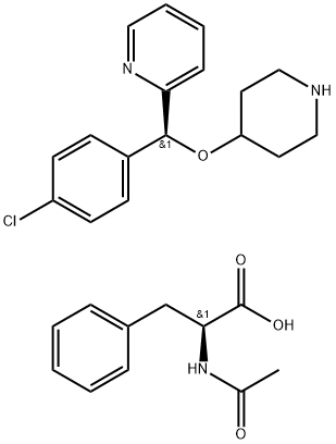 2-[(S)-(4-chlorophenyl)(4-piperidinyloxy)methyl]pyridine, N-acetyl-L-Phenylalanine (1:1) Structure