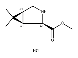 3-Azabicyclo[3.1.0]hexane-2-carboxylic acid, 6,6-dimethyl-, methyl ester, hydrochloride (1:1), (1R,2R,5S)-rel- Structure