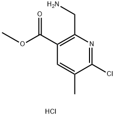 2-(氨基甲基)-6-氯-5-甲基烟酸甲酯盐酸盐,2102324-75-2,结构式