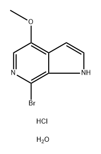 7-bromo-4-methoxy-1H-pyrrolo[2,3-c]pyridine hydrogen chloride (1:1) monohydrate 结构式