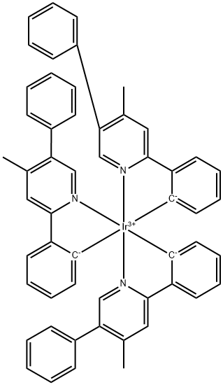 OC-6-22-三[2-(4-甲基-5-苯基-2-吡啶基-ΚN)苯基-ΚC]铱,2103257-53-8,结构式