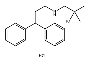 2-Propanol, 1-[(3,3-diphenylpropyl)amino]-2-methyl-, hydrochloride (1:1) Struktur