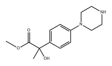 methyl 2-hydroxy-2-(4-piperazin-1-ylphenyl)propanoate Struktur