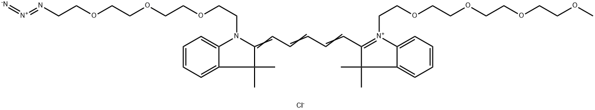 N-(m-PEG4)-N'-(azide-PEG3)-Cy5 Structure