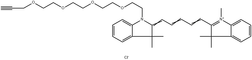 N-methyl-N'-(propargyl-PEG4)-Cy5 Structure