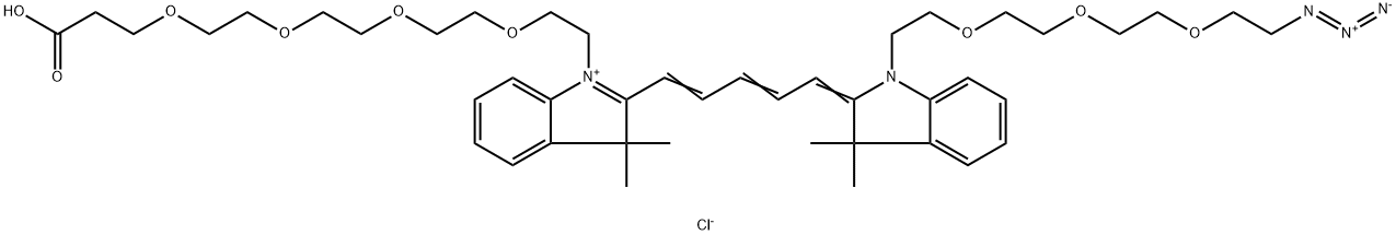 N-(叠氮-三聚乙二醇)-N'-(四聚乙二醇-羧酸)-CY5染料,2107273-42-5,结构式