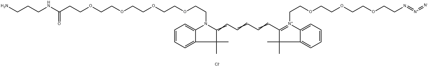N-(azide-PEG3)-N'-(Amine-C3-Amide-PEG4)-Cy5 Struktur