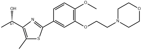 (S)-1-(2-(4-METHOXY-3-(2-MORPHOLINOETHOXY)PHENYL)-5-METHYLTHIAZOL-4-YL)ETHAN-1-OL, 2107280-56-6, 结构式