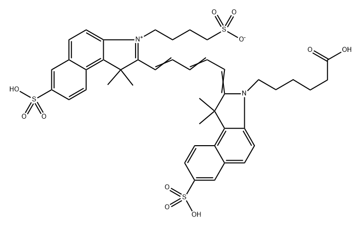 TRISULFO-CYANINE5.5 CARBOXYLIC ACID, 210834-26-7, 结构式