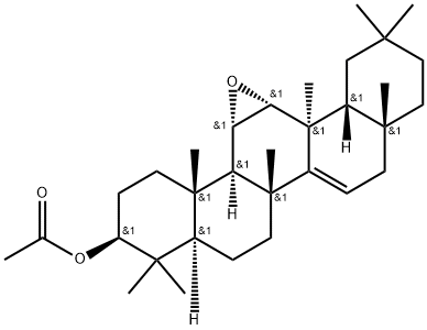 11α,12α-エポキシ-D-フリードオレアナ-14-エン-3β-オールアセタート 化学構造式