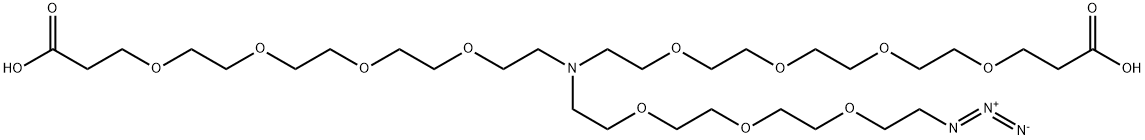 N-(Azido-PEG3)-N-bis(PEG4-acid) Struktur