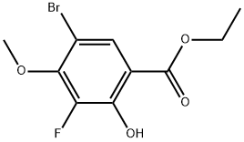 Ethyl 5-bromo-3-fluoro-2-hydroxy-4-methoxybenzoate 结构式