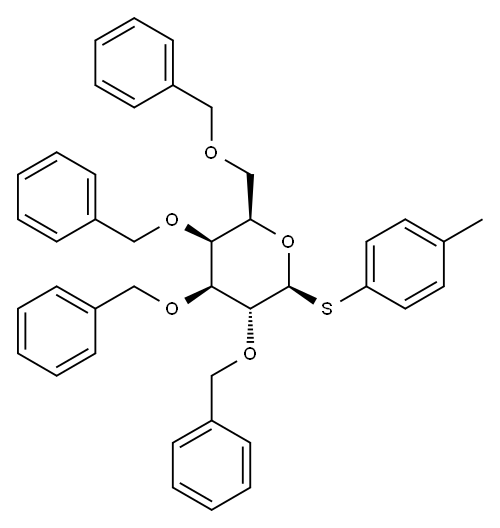 4-甲基苯基 2,3,4,6-四-O-(苯基甲基)-1-硫代-BETA-D-吡喃半乳糖苷,211678-08-9,结构式