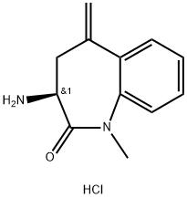 (S)-3-氨基-1-甲基-5-亚甲基-1,3,4,5-四氢-2H-苯并[B]氮杂卓-2-酮盐酸盐 结构式