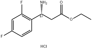 (R)-3-氨基-3-(2,4-二氟苯基)丙酸乙酯盐酸盐, 2126142-97-8, 结构式