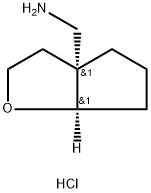 RAC-[(3AR,6AR)-HEXAHYDRO-2H-CYCLOPENTA[B]FURAN-3A-YL]METHANAMINE HYDROCHLORIDE, CIS 结构式