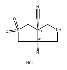 RAC-(3AR,6AS)-2,2-DIOXO-HEXAHYDRO-1H-2LAMBDA6-THIENO[3,4-C]PYRROLE-3A-CARBONITRILE HYDROCHLORIDE, CIS, 2126144-49-6, 结构式