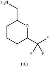 [6-(trifluoromethyl)oxan-2-yl]methanamine hydrochloride, Mixture of diastereomers Structure