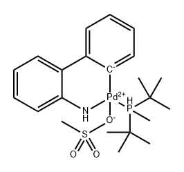 Methanesulfonato (di-tert-butyl) methylphosphino (2′-amino-1,1′-biphenyl-2-yl) palladium(II) Structure