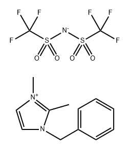 1-苄基-2, 3-甲基咪唑双三氟甲磺酰亚胺盐 结构式