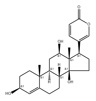 3β,12β,14-Trihydroxybufa-4,20,22-trienolide Struktur