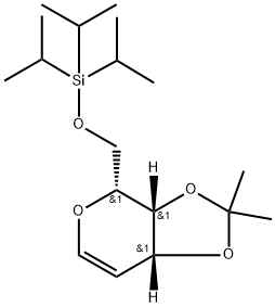 (3AR,4R,7AR)-2,2-二甲基-4,7A-二氢-3AH-[1,3]二噁茂并[4,5-C]吡喃-4-基]甲氧基]三异丙基硅烷,213332-12-8,结构式
