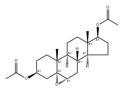 Androstane-3,17-diol, 5,6-epoxy-, 3,17-diacetate, (3β,5α,6α,17β)- Struktur