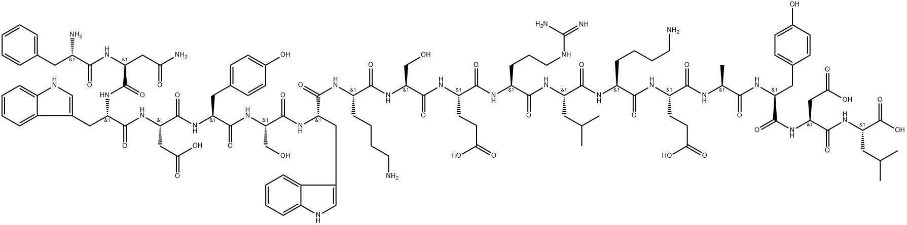 L-Leucine, L-phenylalanyl-L-asparaginyl-L-tryptophyl-L-α-aspartyl-L-tyrosyl-L-seryl-L-tryptophyl-L-lysyl-L-seryl-L-α-glutamyl-L-arginyl-L-leucyl-L-lysyl-L-α-glutamyl-L-alanyl-L-tyrosyl-L-α-aspartyl- Structure