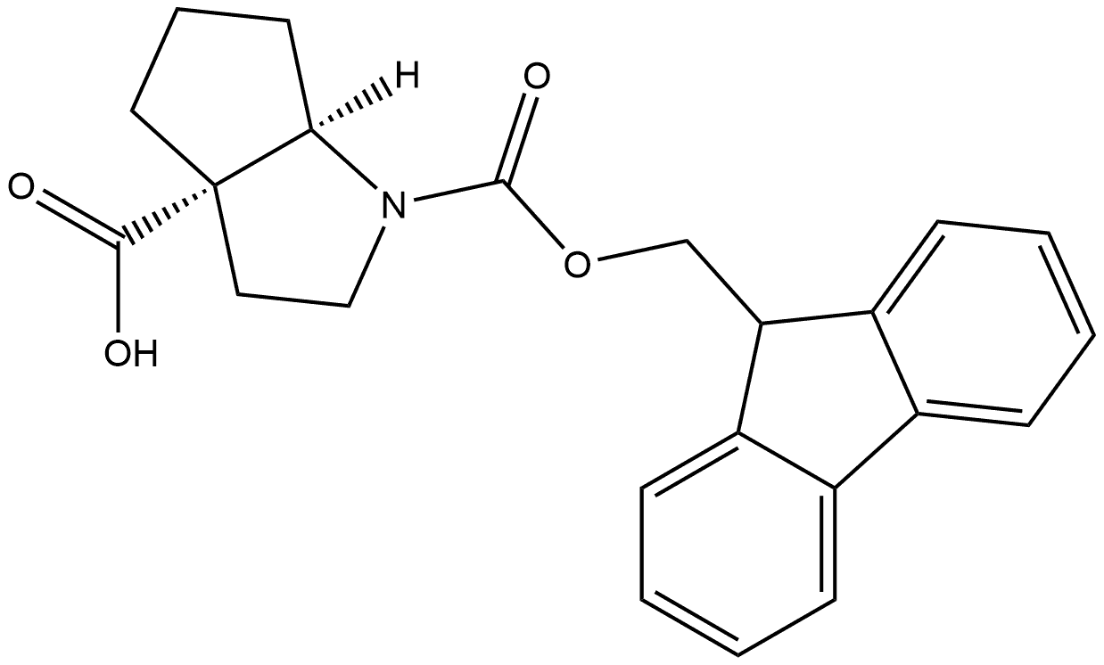 RAC-(3AR,6AS)-1-{[(9H-FLUOREN-9-YL)METHOXY]CARBONYL}-OCTAHYDROCYCLOPENTA[B]PYRROLE-3A-CARBOXYLIC ACID, CIS, 2137568-86-4, 结构式