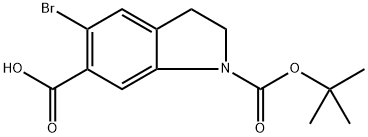 5-Bromo-2,3-dihydro-indole-1,6-dicarboxylic acid 1-tert-butyl ester Structure