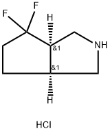 RAC-(3AR,6AS)-4,4-DIFLUORO-OCTAHYDROCYCLOPENTA[C]PYRROLE HYDROCHLORIDE, CIS, 2137762-21-9, 结构式